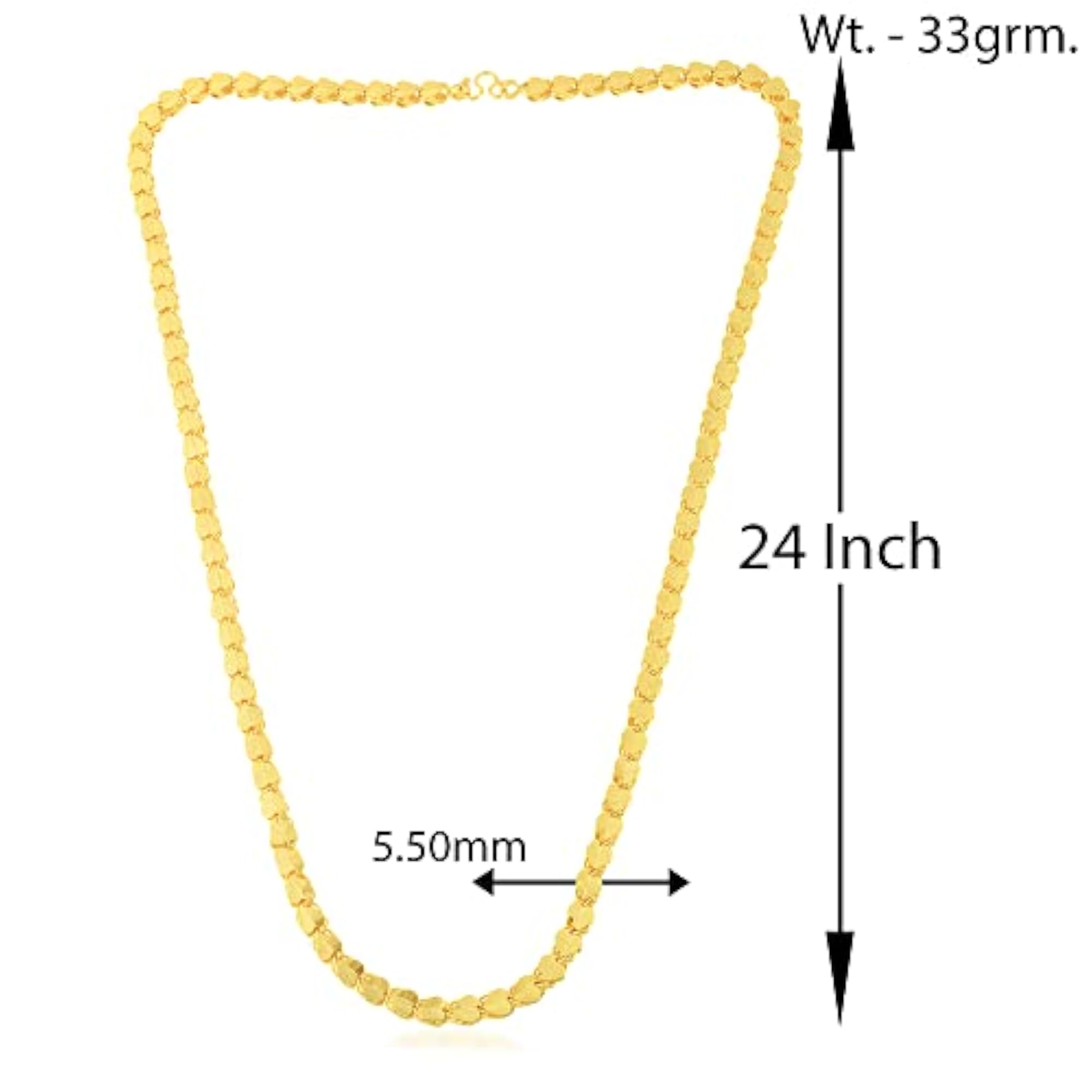Brass Micron Goldplated Heartshape Necklace Chain